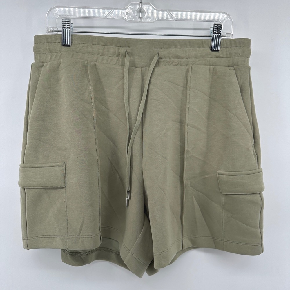 CALIA Sandwash Scuba High-Rise Cargo Shorts Ground Fennel Green WAX15207 Women L